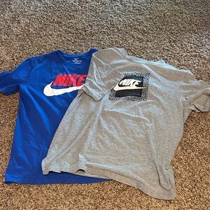 Nike Youth Blue and Gray Short Sleeve Tees